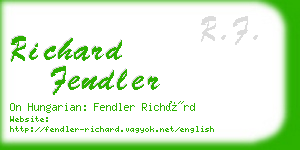 richard fendler business card